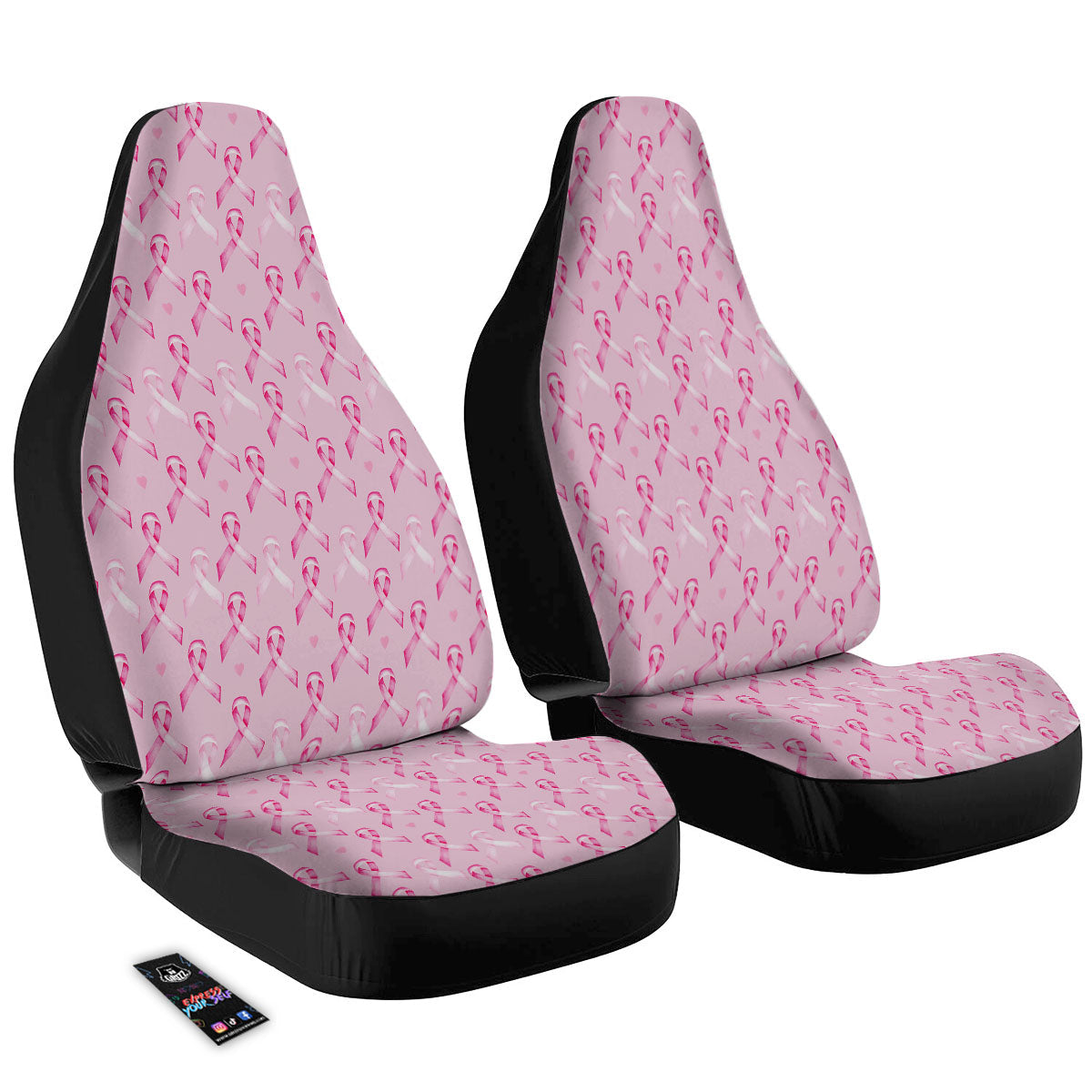 Breast Cancer Awareness Print Pattern Car Seat Covers-grizzshop
