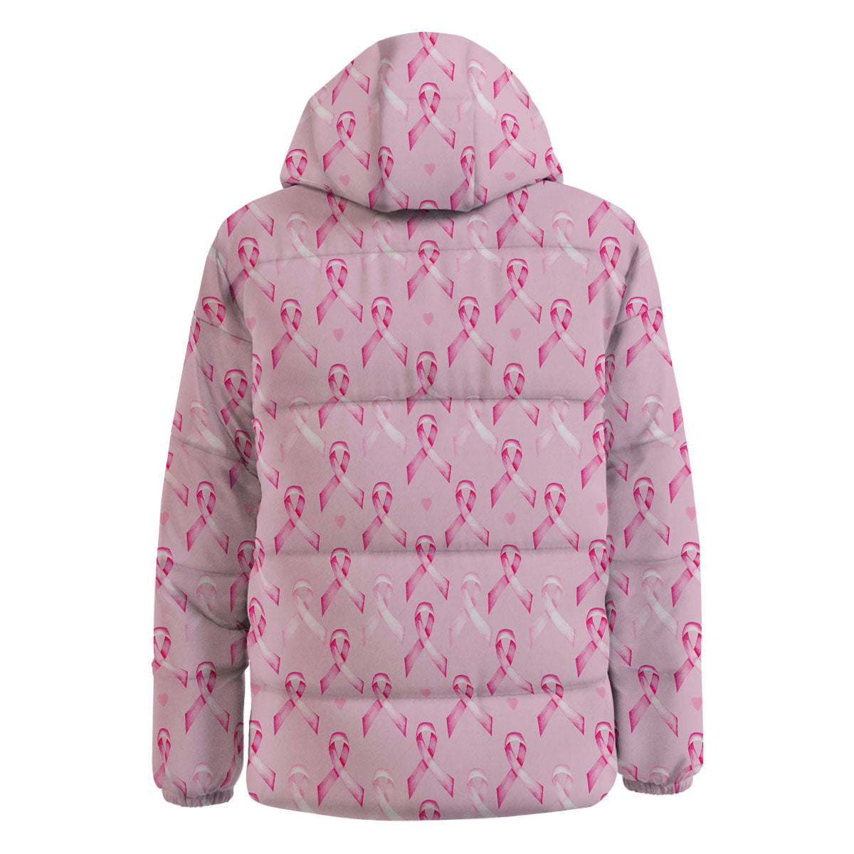 Breast Cancer Awareness Print Pattern Down Jacket-grizzshop