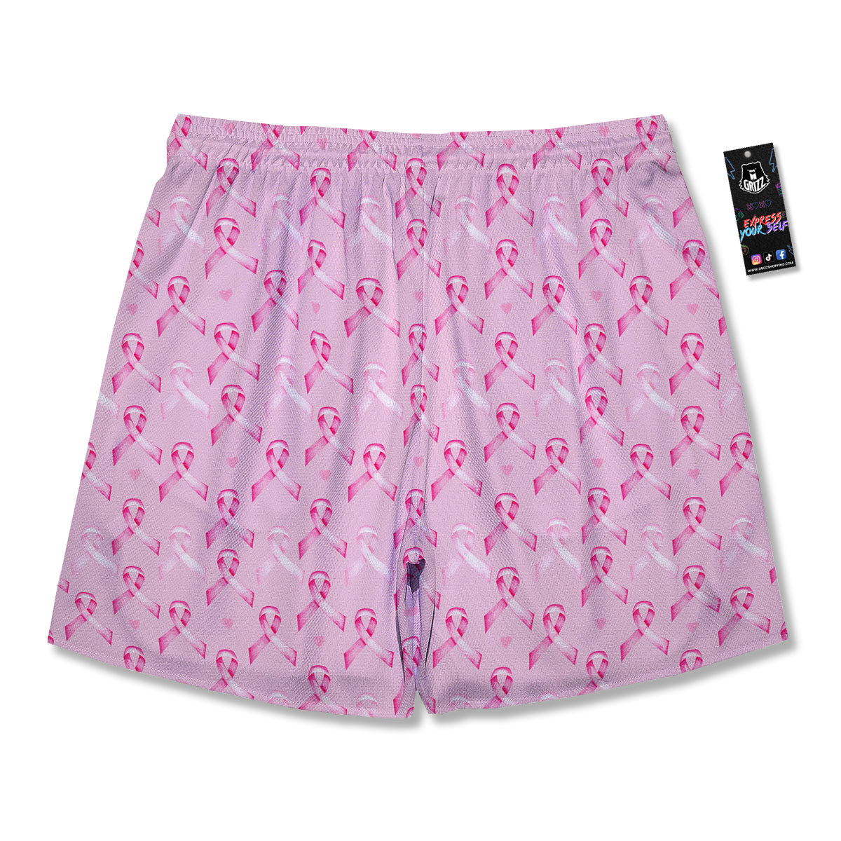 Breast Cancer Awareness Print Pattern Men's Running Shorts-grizzshop