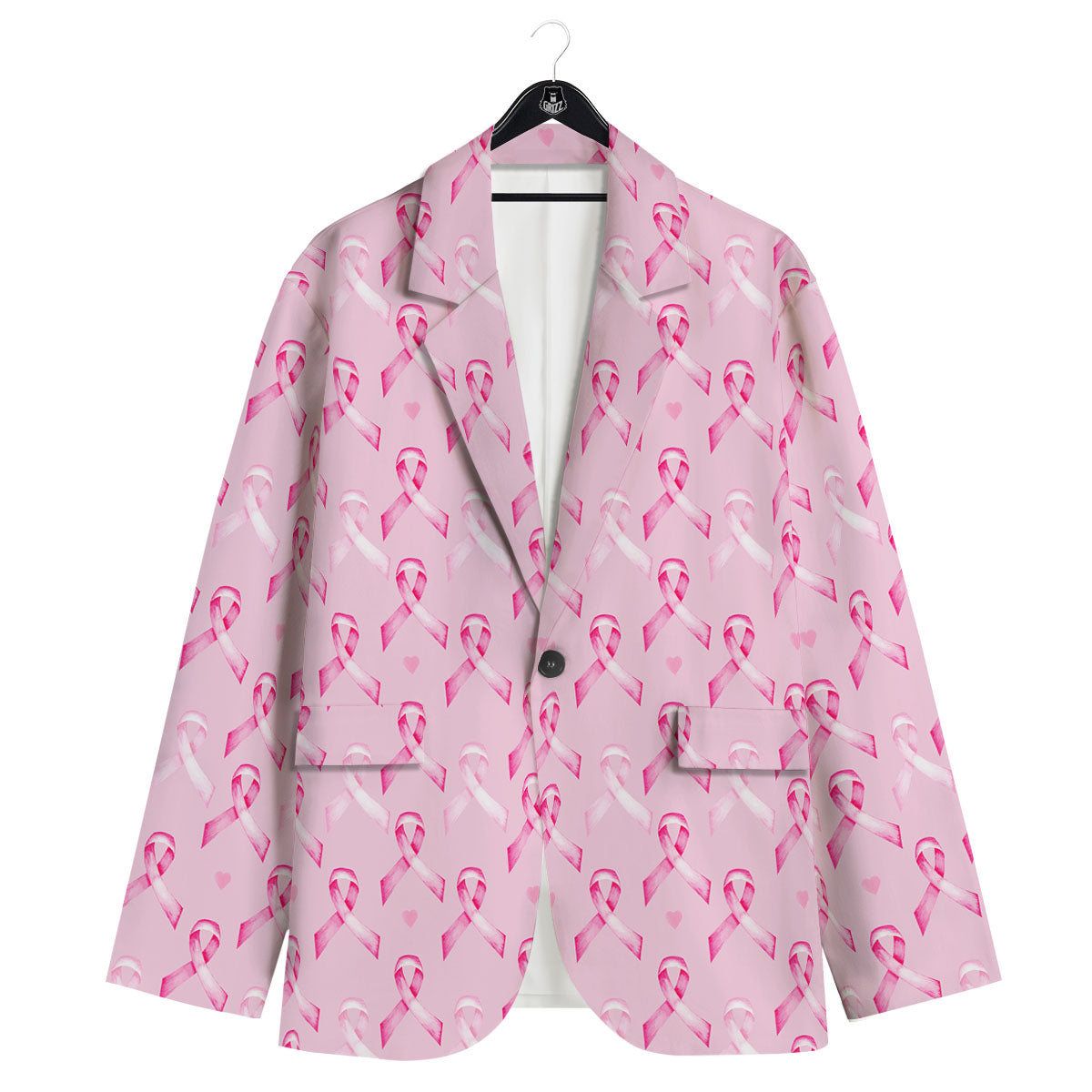 Breast Cancer Awareness Print Pattern Men's Sport Coat-grizzshop