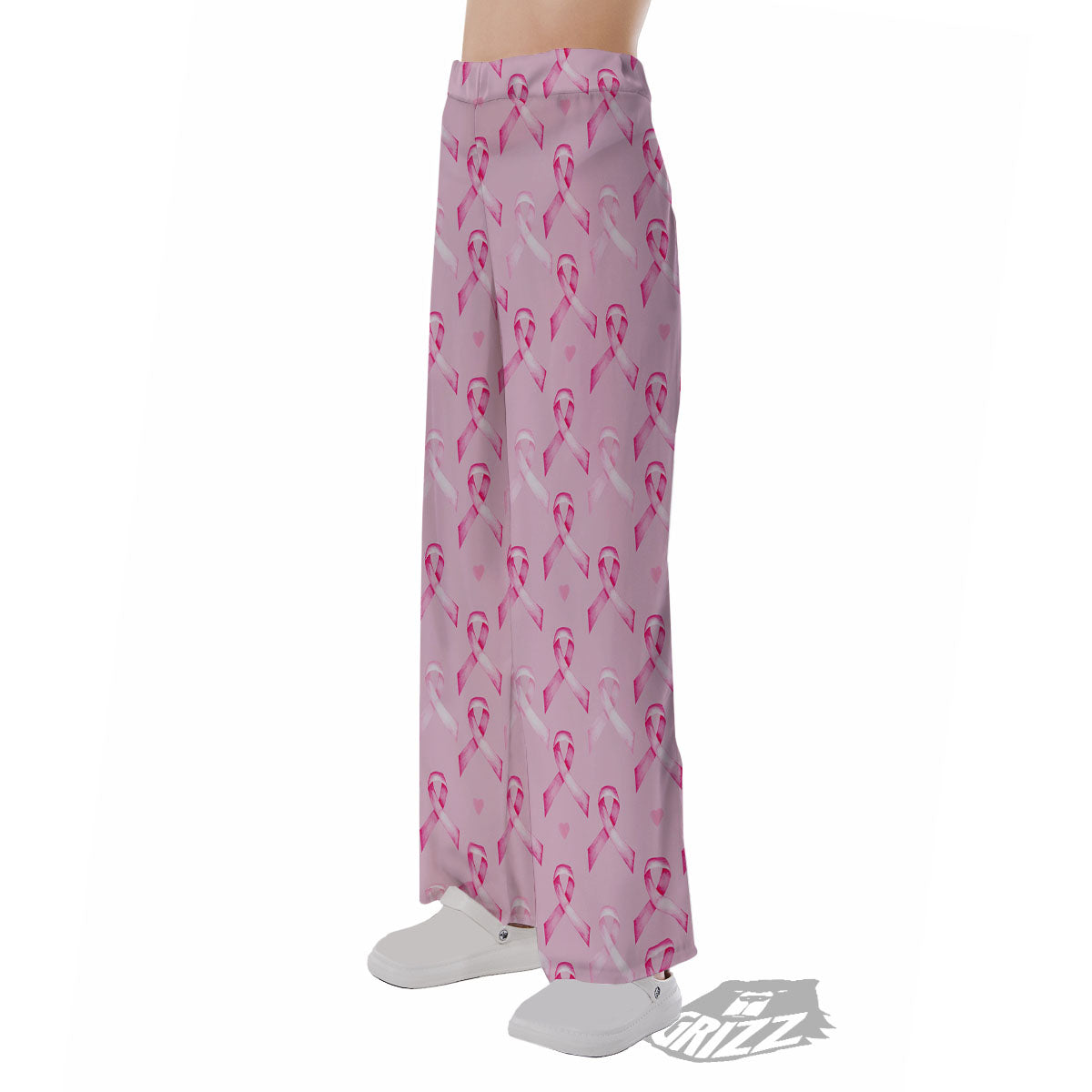 Breast Cancer Awareness Print Pattern Pajama Pants-grizzshop