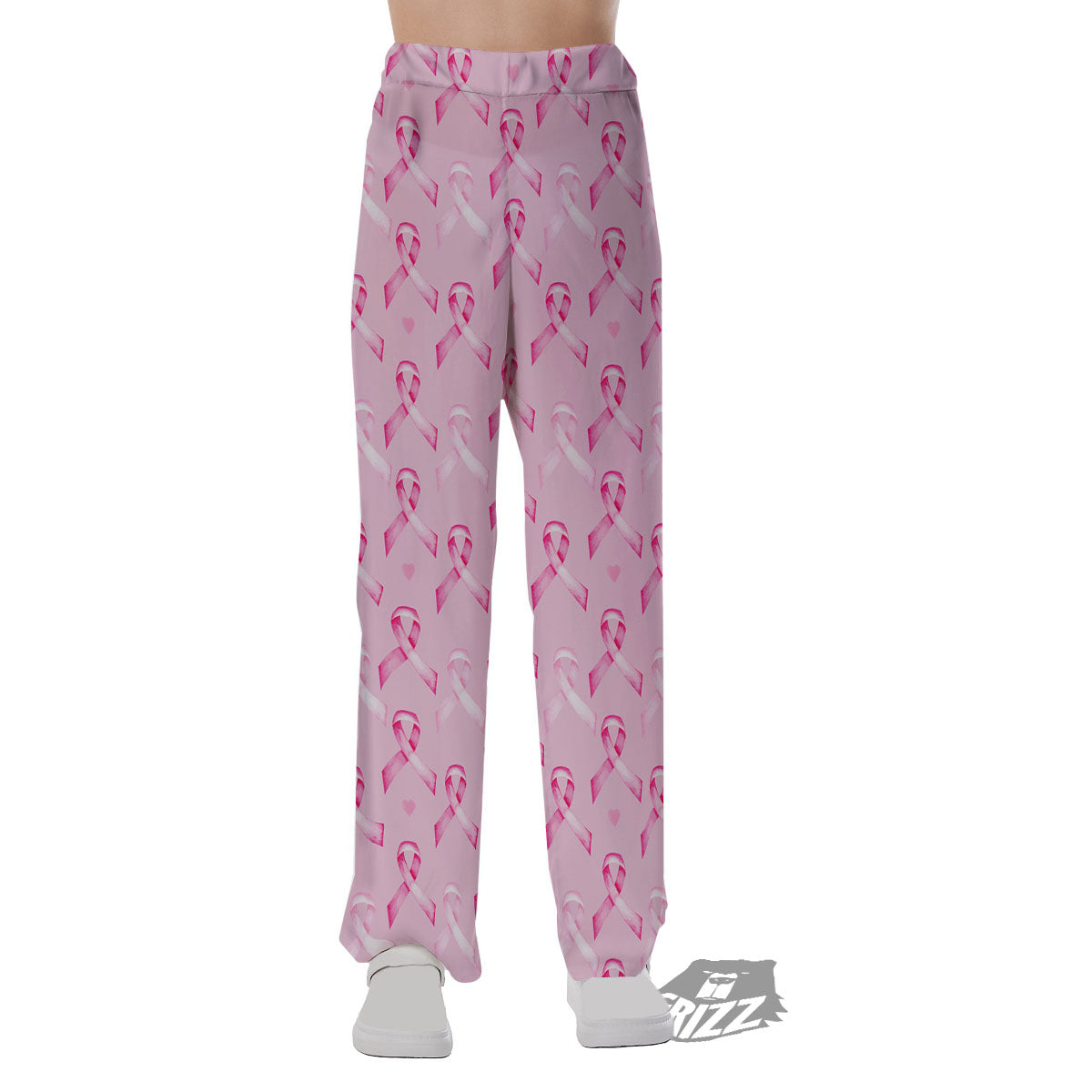 Breast Cancer Awareness Print Pattern Pajama Pants-grizzshop