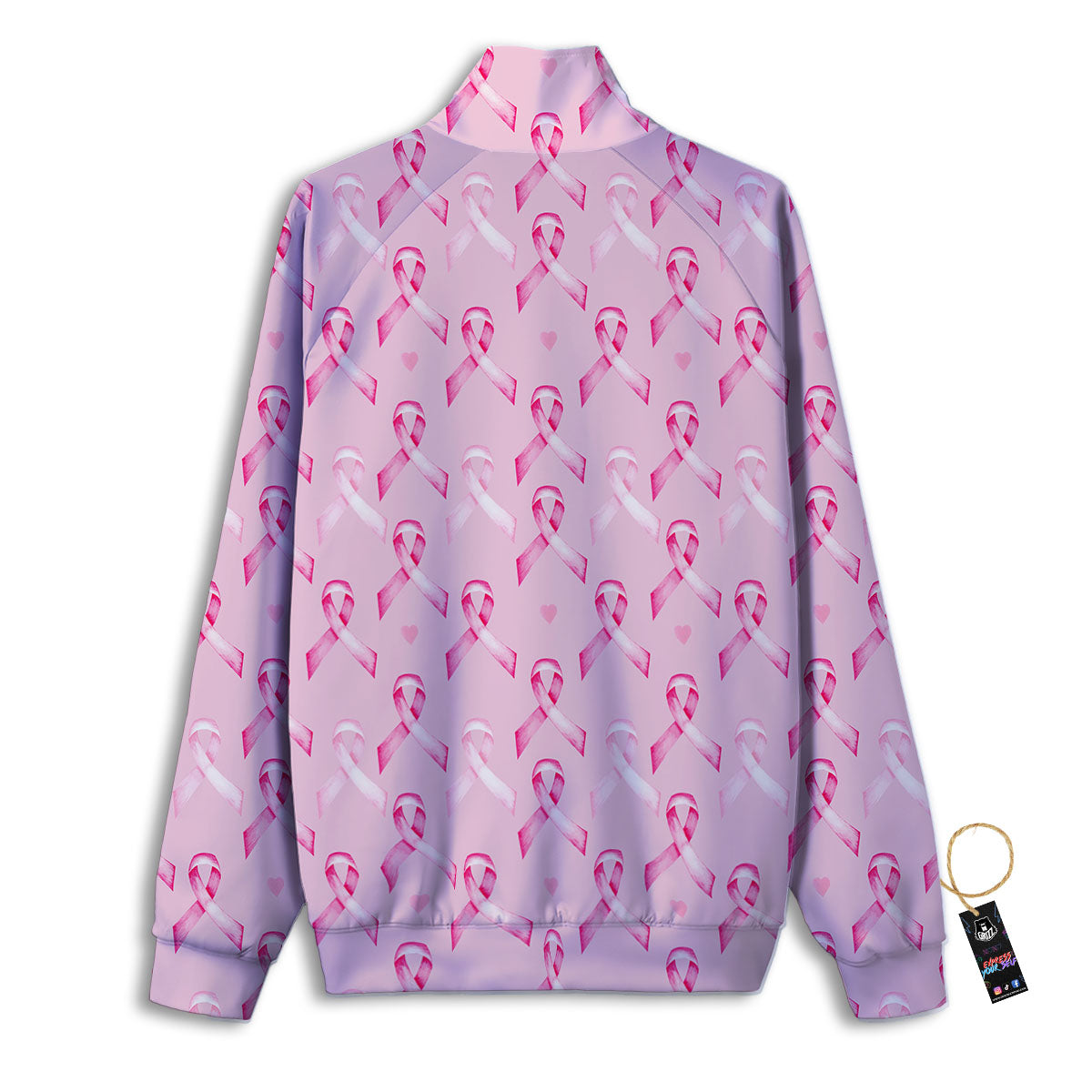 Breast Cancer Awareness Print Pattern Track Jacket-grizzshop