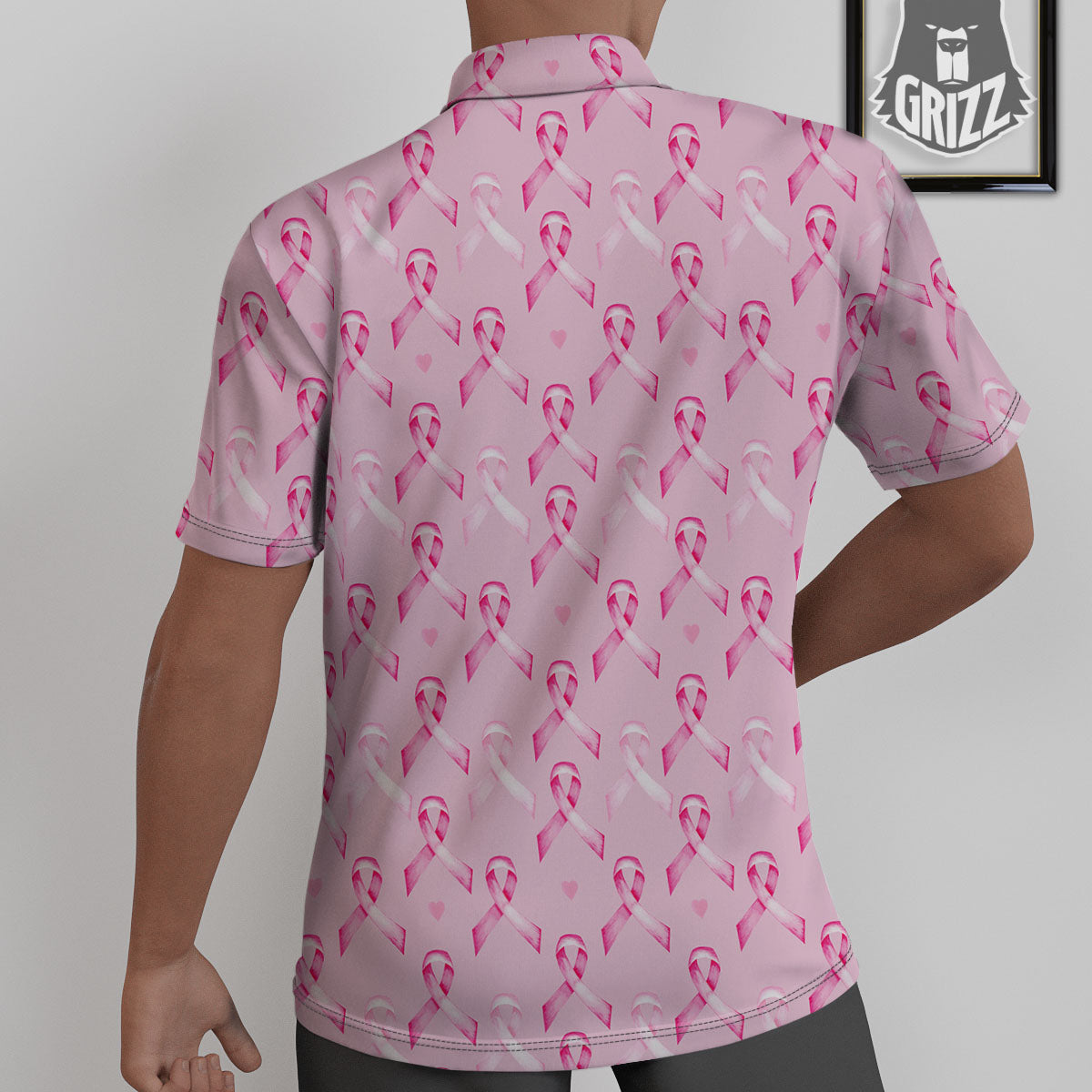 Breast Cancer Awareness Print Pattern Untucked Shirts-grizzshop