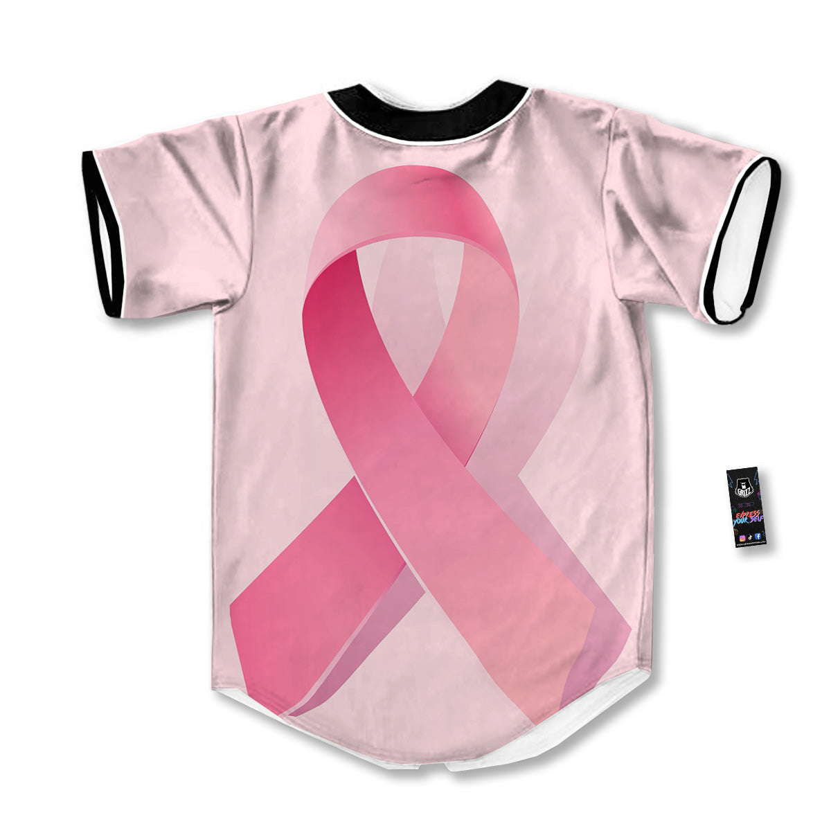 Breast Cancer Awareness Ribbon Print Baseball Jersey-grizzshop