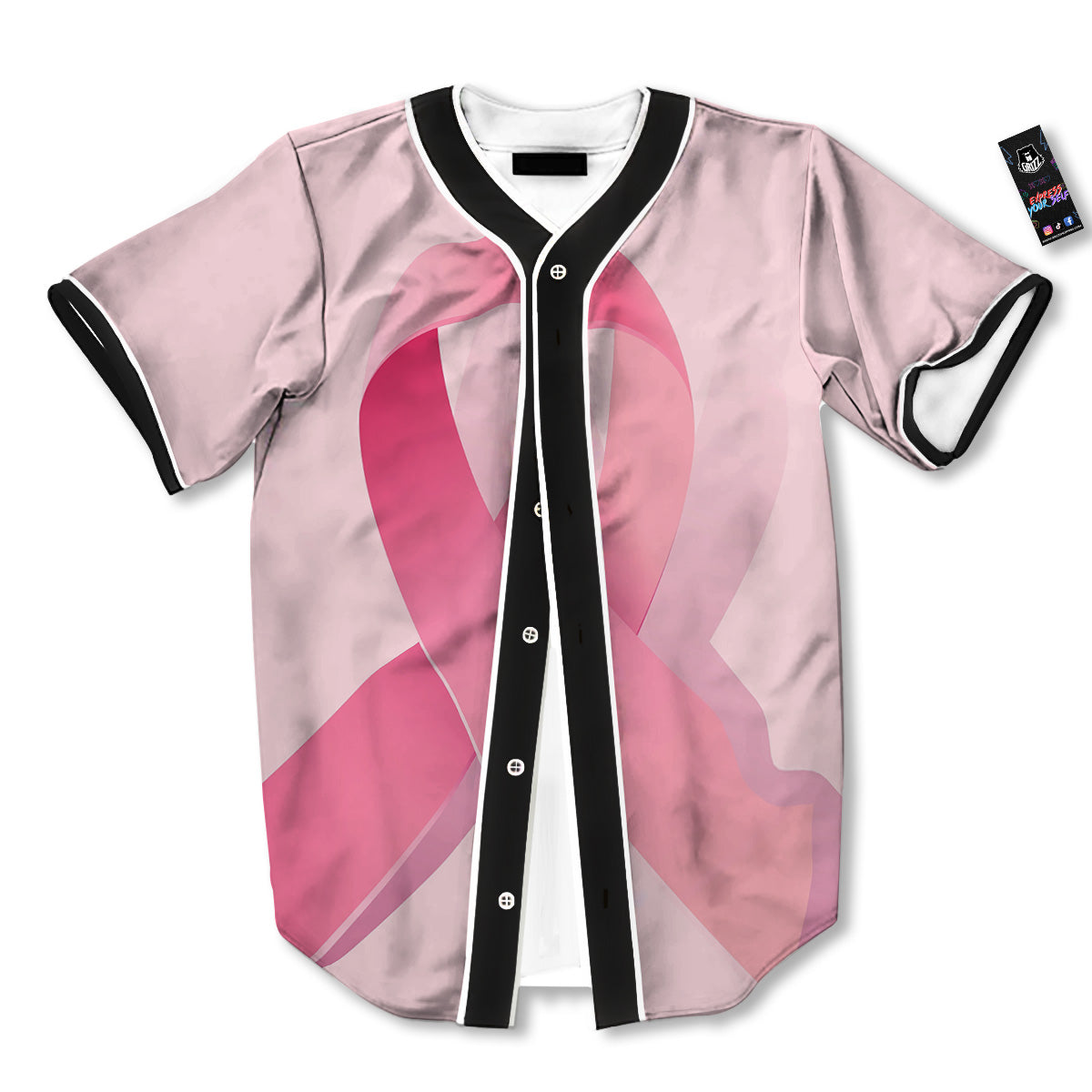 Breast Cancer Awareness Ribbon Print Baseball Jersey-grizzshop