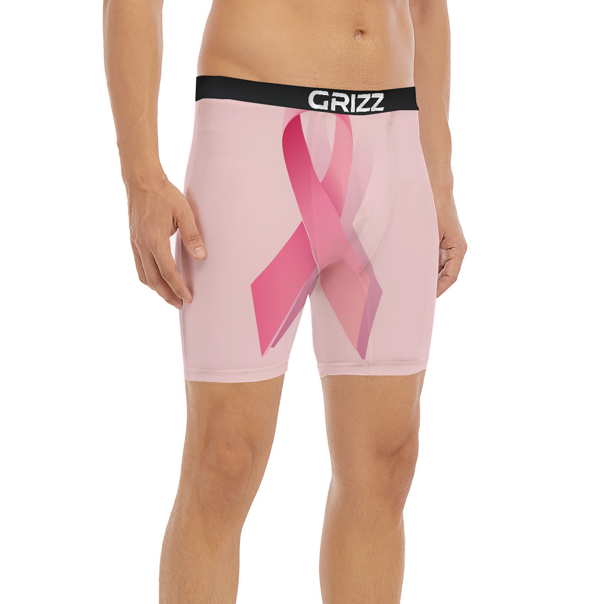 Breast Cancer Awareness Ribbon Print Boxer Briefs-grizzshop
