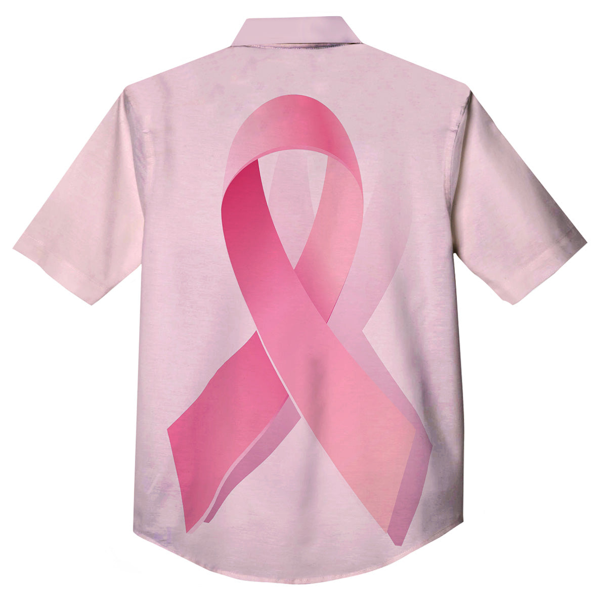Breast Cancer Awareness Ribbon Print Button Up Shirt-grizzshop