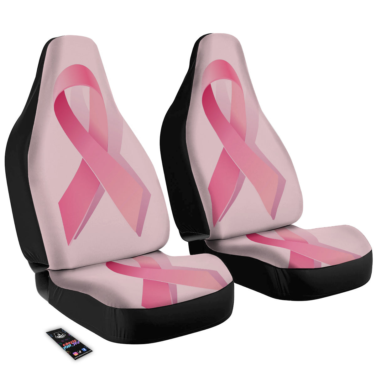 Breast Cancer Awareness Ribbon Print Car Seat Covers-grizzshop