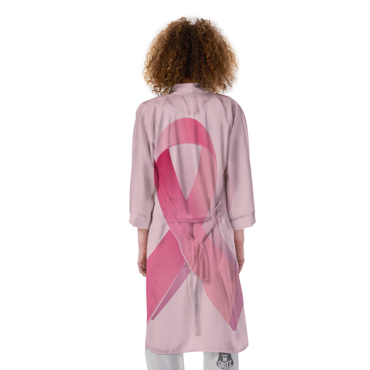 Breast Cancer Awareness Ribbon Print Kimono-grizzshop