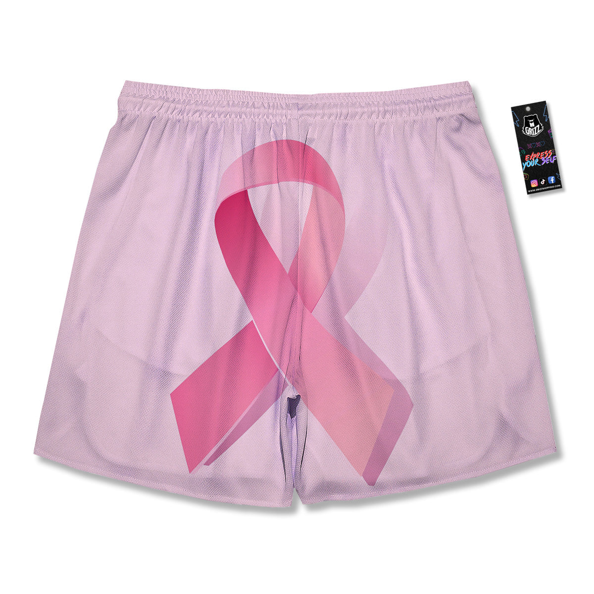 Breast Cancer Awareness Ribbon Print Men's Running Shorts-grizzshop