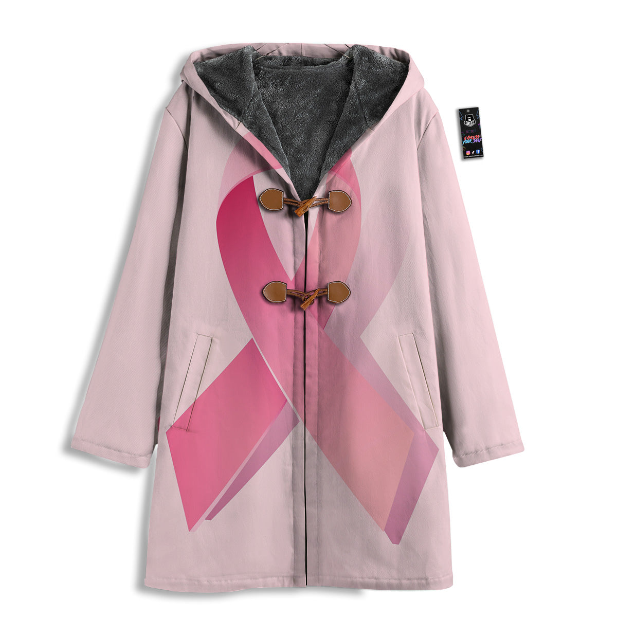 Breast Cancer Awareness Ribbon Print Men's Windbreaker Jacket-grizzshop