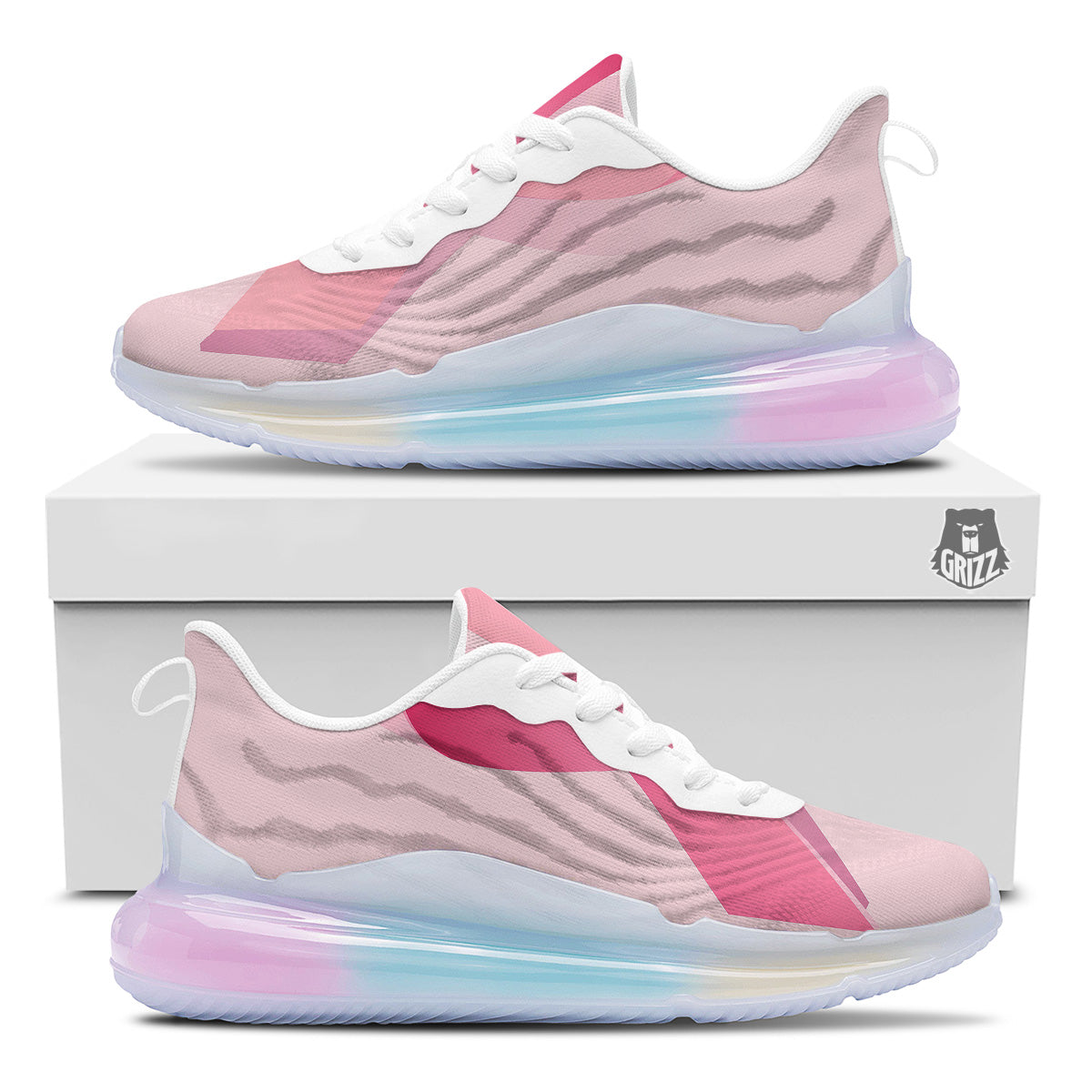 Breast Cancer Awareness Ribbon Print Running Sneakers-grizzshop
