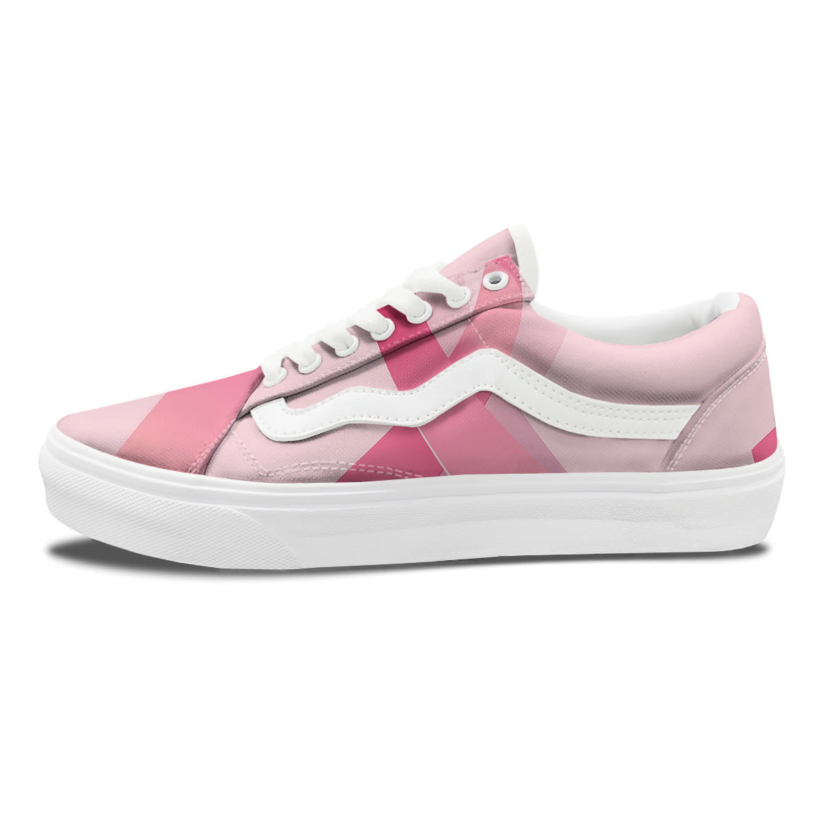 Breast Cancer Awareness Ribbon Print Skate Shoes-grizzshop