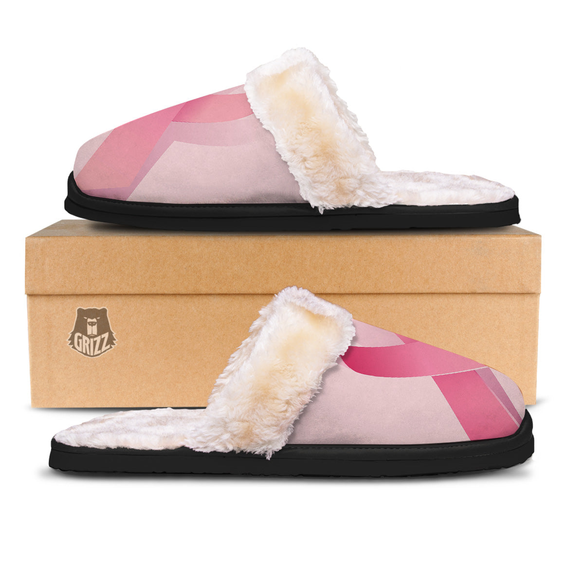 Breast Cancer Awareness Ribbon Print Slippers-grizzshop