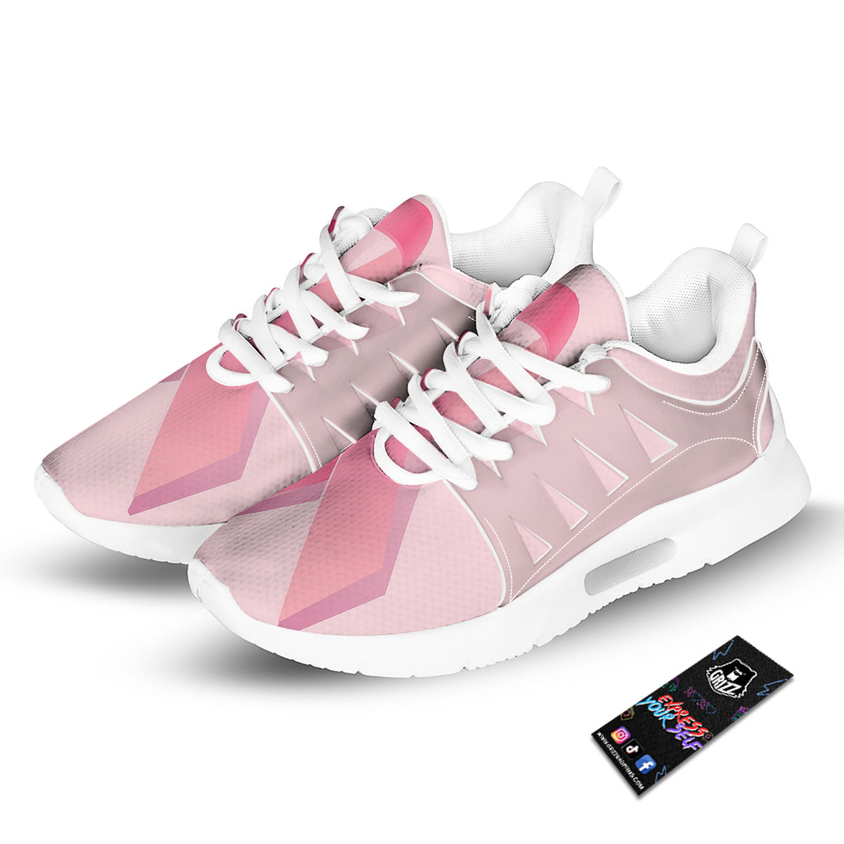 Breast Cancer Awareness Ribbon Print Tennis Shoes-grizzshop
