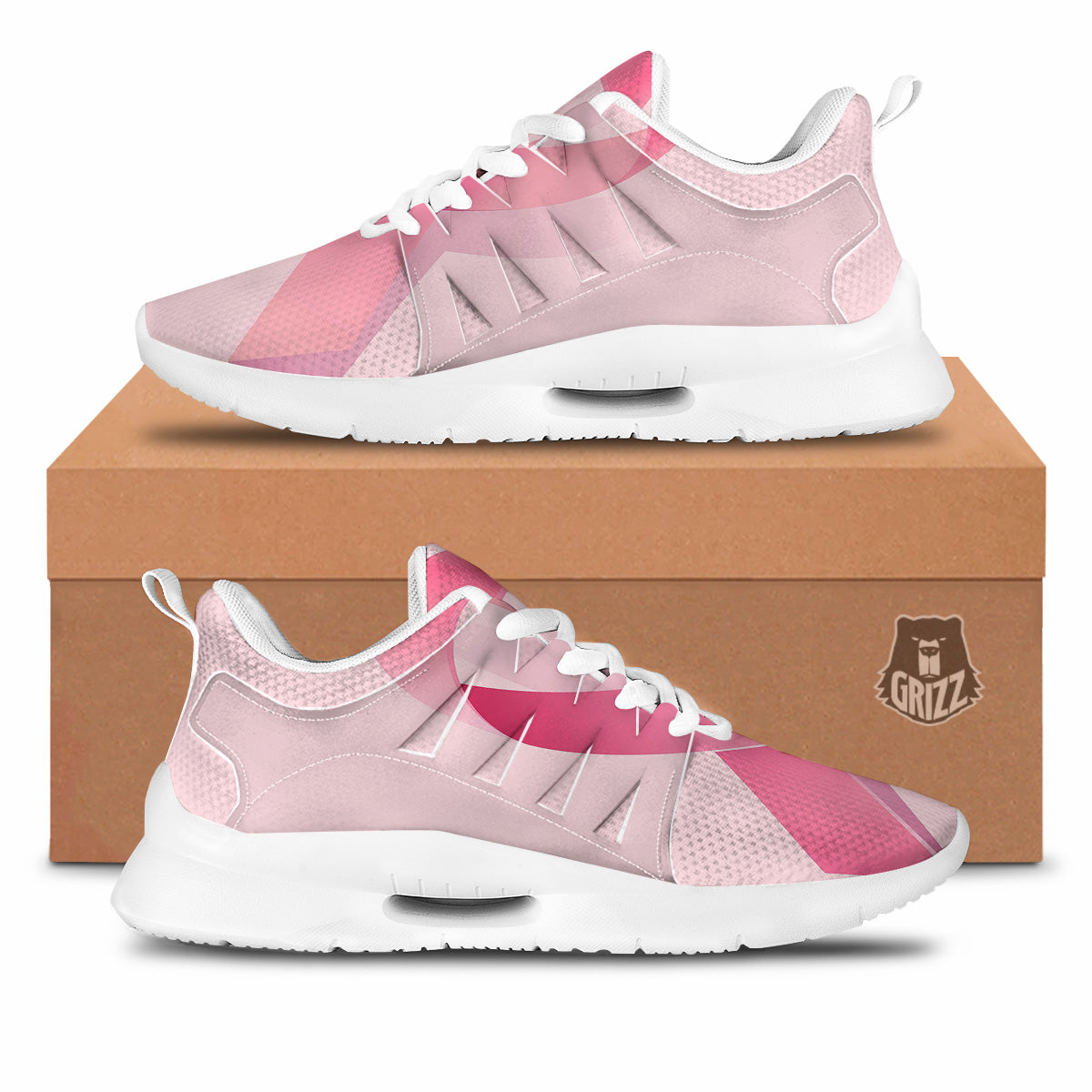 Breast Cancer Awareness Ribbon Print Tennis Shoes-grizzshop