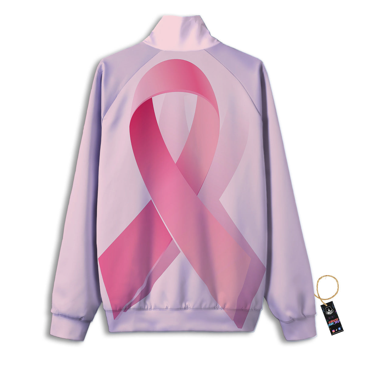 Breast Cancer Awareness Ribbon Print Track Jacket-grizzshop
