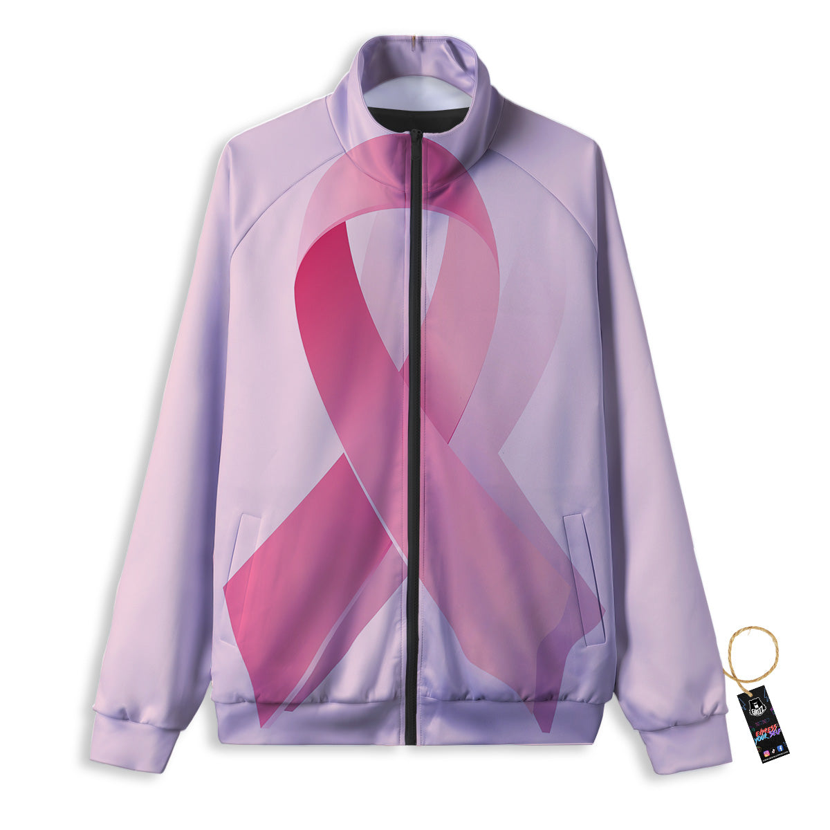 Breast Cancer Awareness Ribbon Print Track Jacket-grizzshop