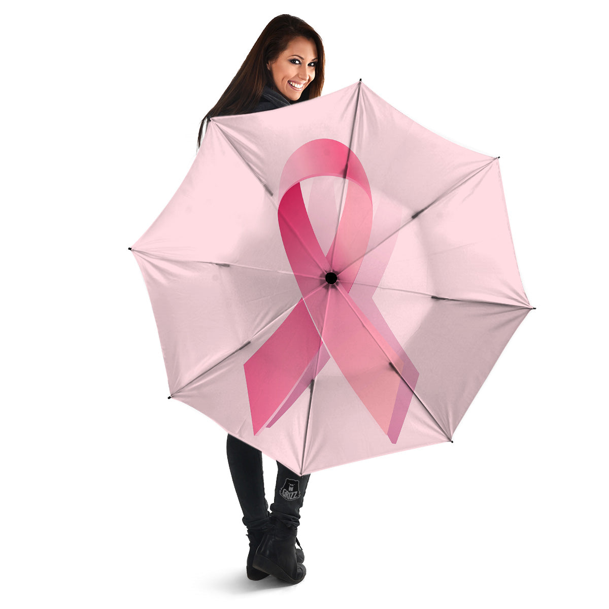 Breast Cancer Awareness Ribbon Print Umbrella-grizzshop