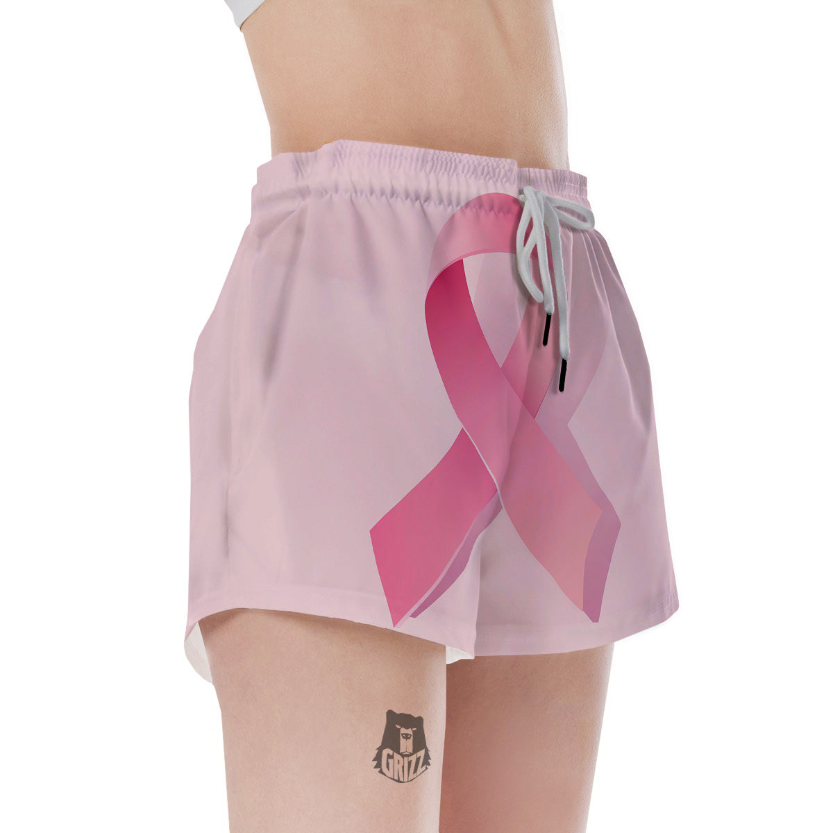 Breast Cancer Awareness Ribbon Print Women's Shorts-grizzshop