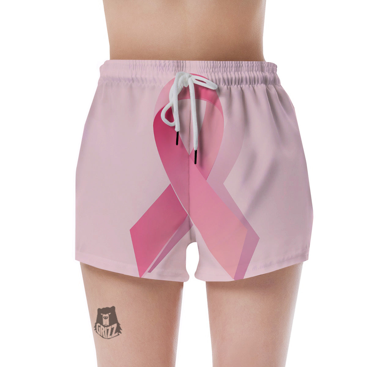 Breast Cancer Awareness Ribbon Print Women's Shorts-grizzshop