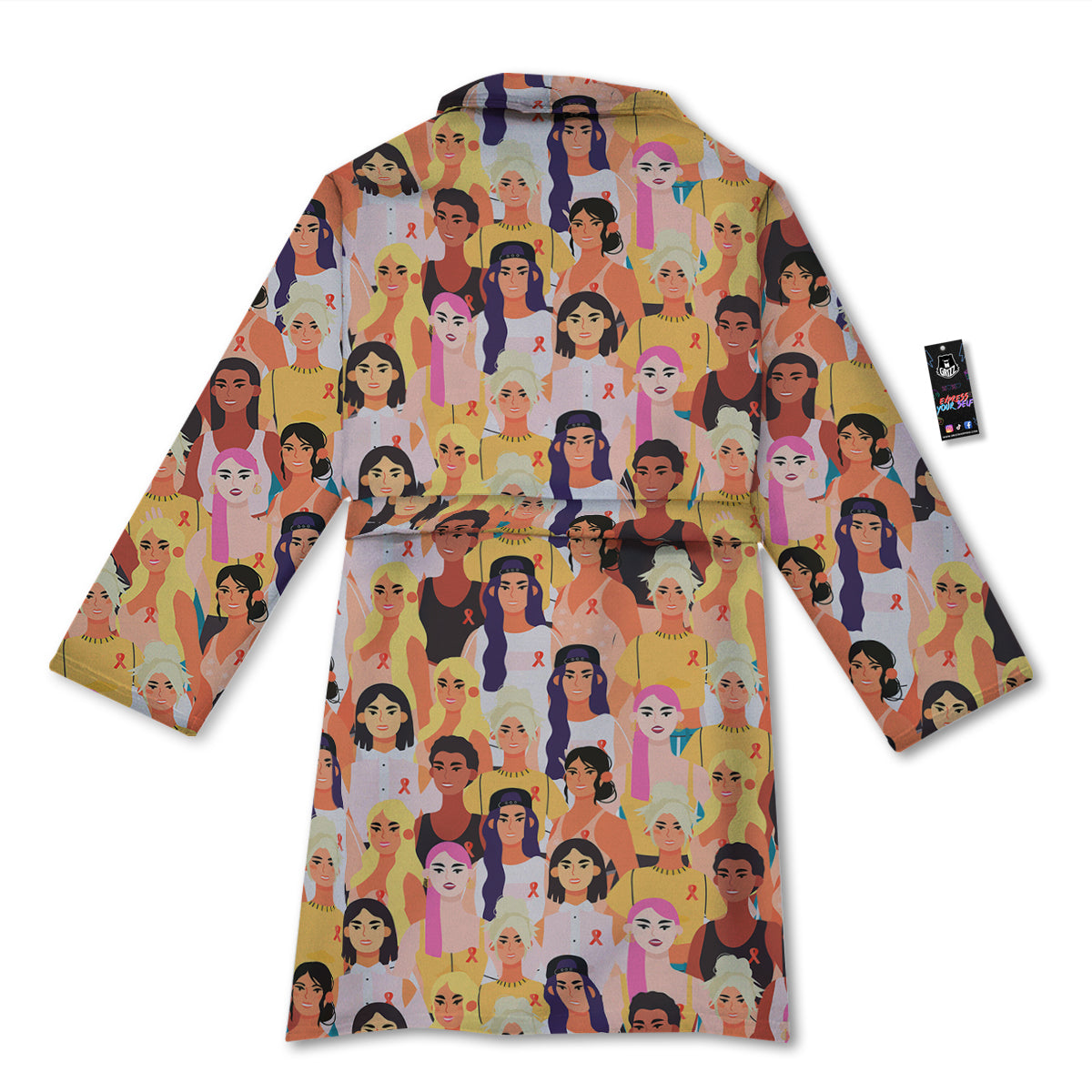 Breast Cancer Be Strong Print Pattern Bathrobe-grizzshop