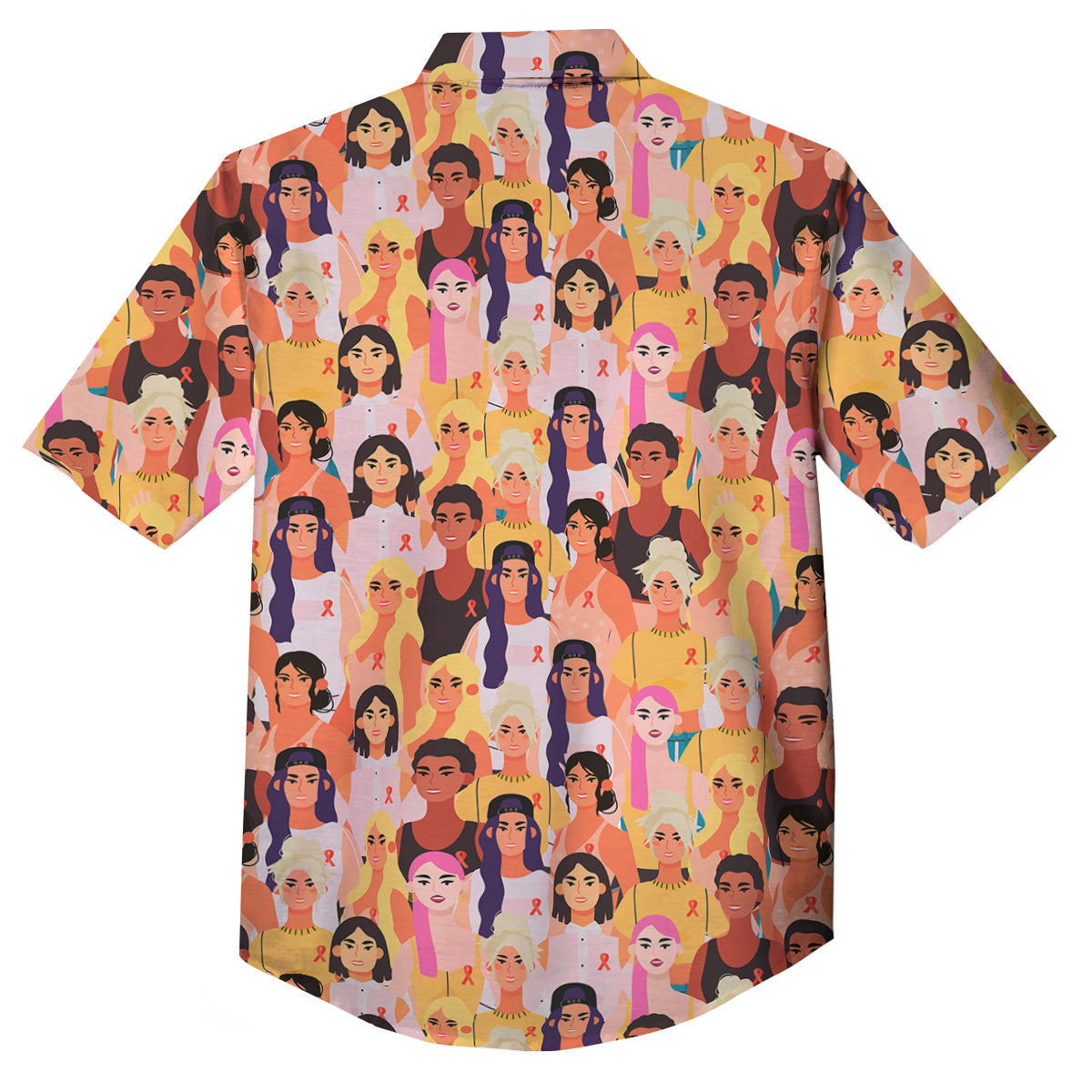 Breast Cancer Be Strong Print Pattern Button Up Shirt-grizzshop