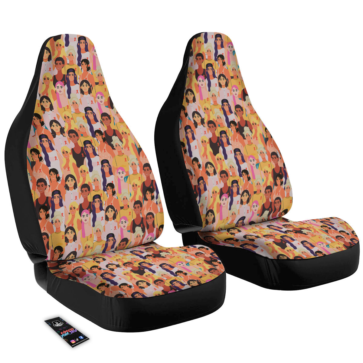 Breast Cancer Be Strong Print Pattern Car Seat Covers-grizzshop