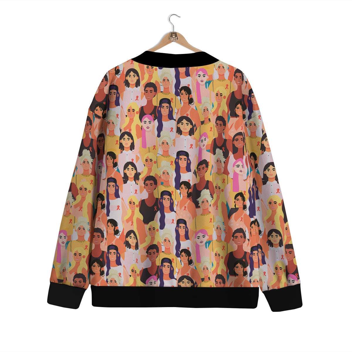 Breast Cancer Be Strong Print Pattern Cardigan-grizzshop