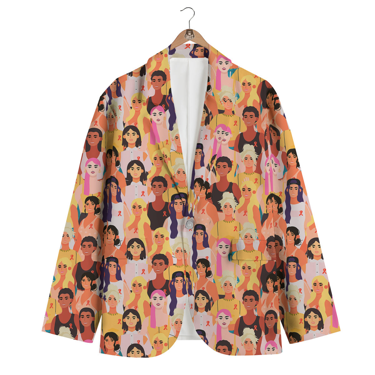 Breast Cancer Be Strong Print Pattern Men's Blazer-grizzshop