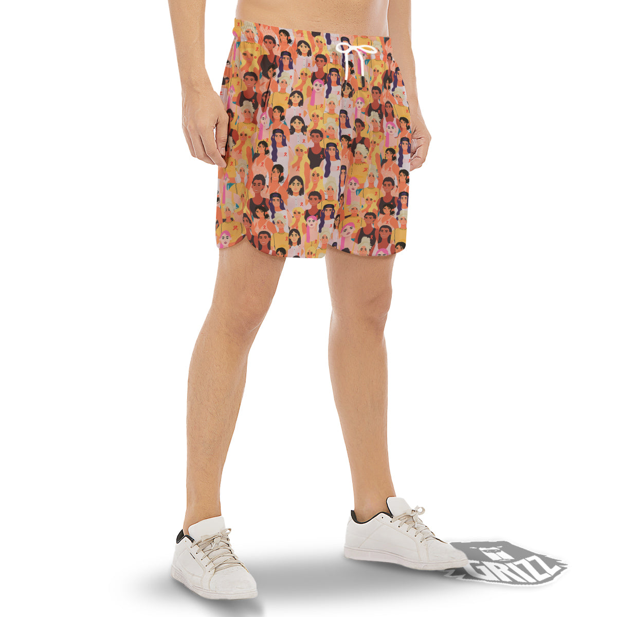 Breast Cancer Be Strong Print Pattern Men's Gym Shorts-grizzshop