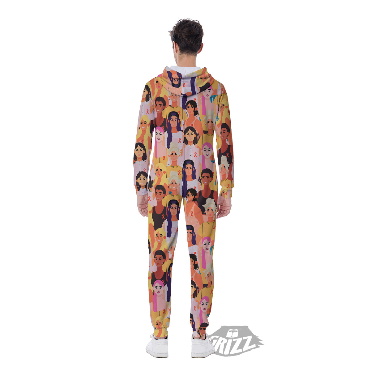 Breast Cancer Be Strong Print Pattern Men's Jumpsuit-grizzshop