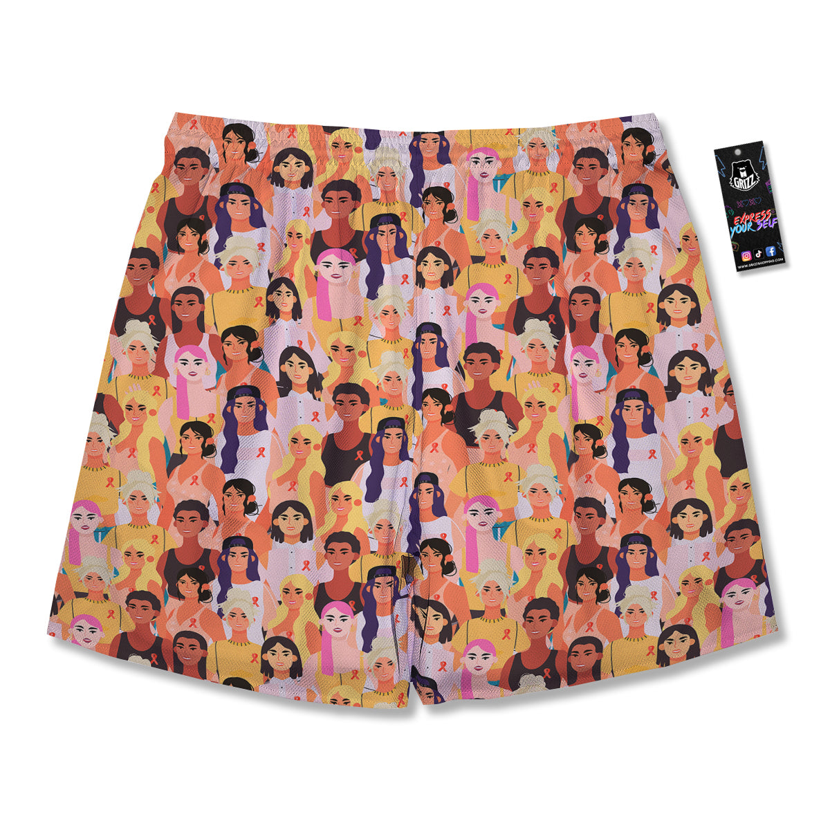Breast Cancer Be Strong Print Pattern Men's Running Shorts-grizzshop