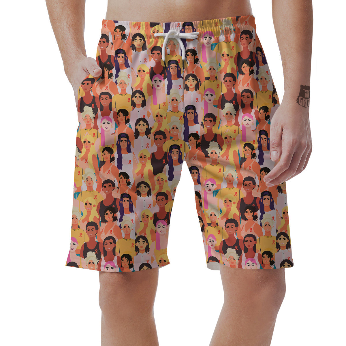 Breast Cancer Be Strong Print Pattern Men's Shorts-grizzshop