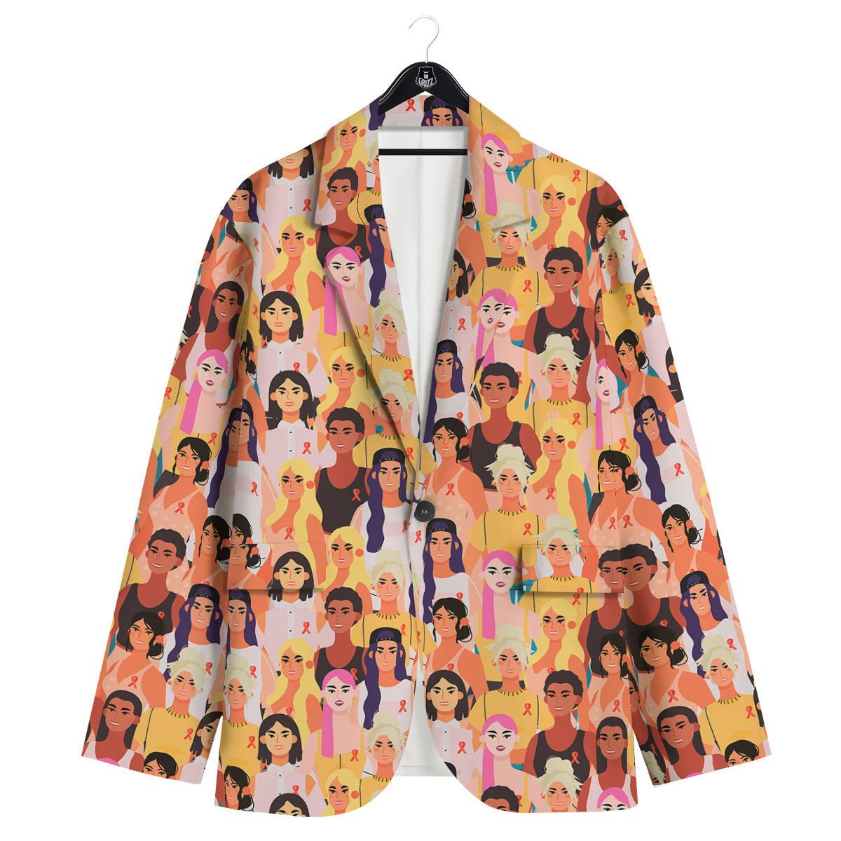 Breast Cancer Be Strong Print Pattern Men's Sport Coat-grizzshop
