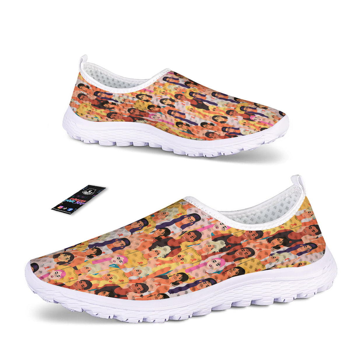 Breast Cancer Be Strong Print Pattern Nurse Shoes-grizzshop
