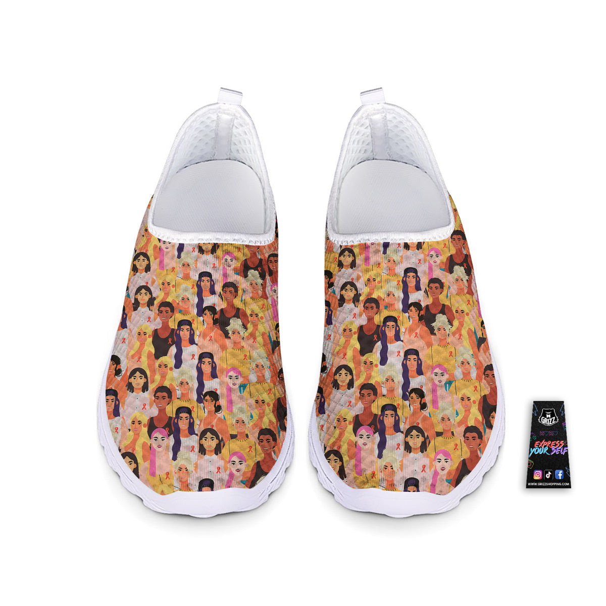 Breast Cancer Be Strong Print Pattern Nurse Shoes-grizzshop