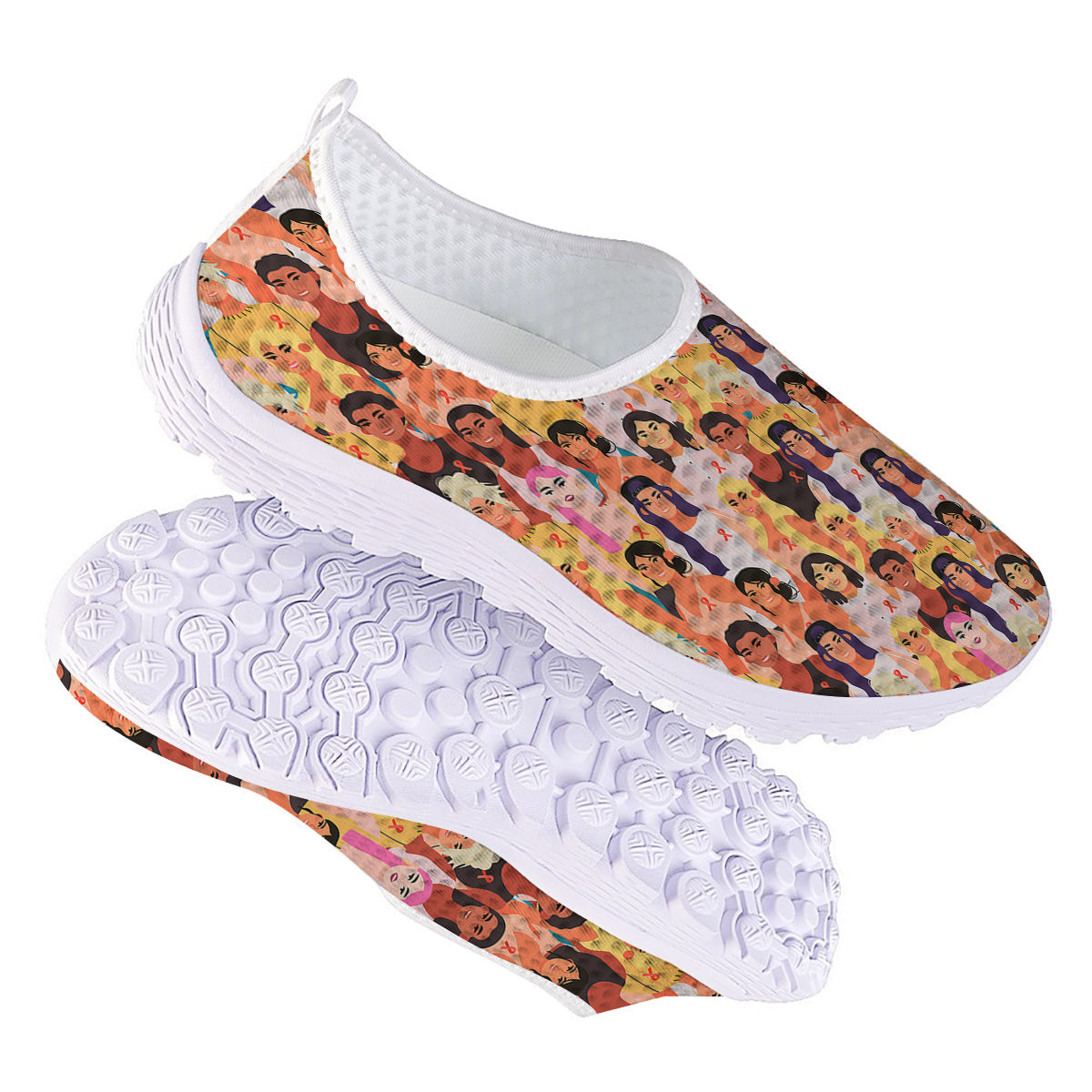 Breast Cancer Be Strong Print Pattern Nurse Shoes-grizzshop