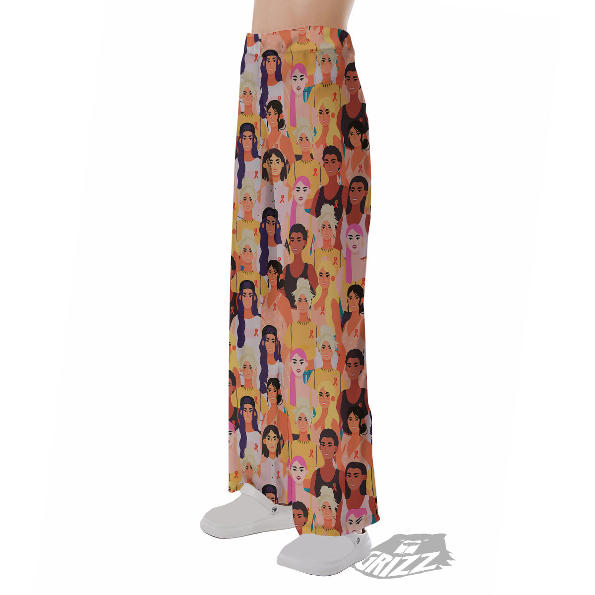 Breast Cancer Be Strong Print Pattern Pajama Pants-grizzshop