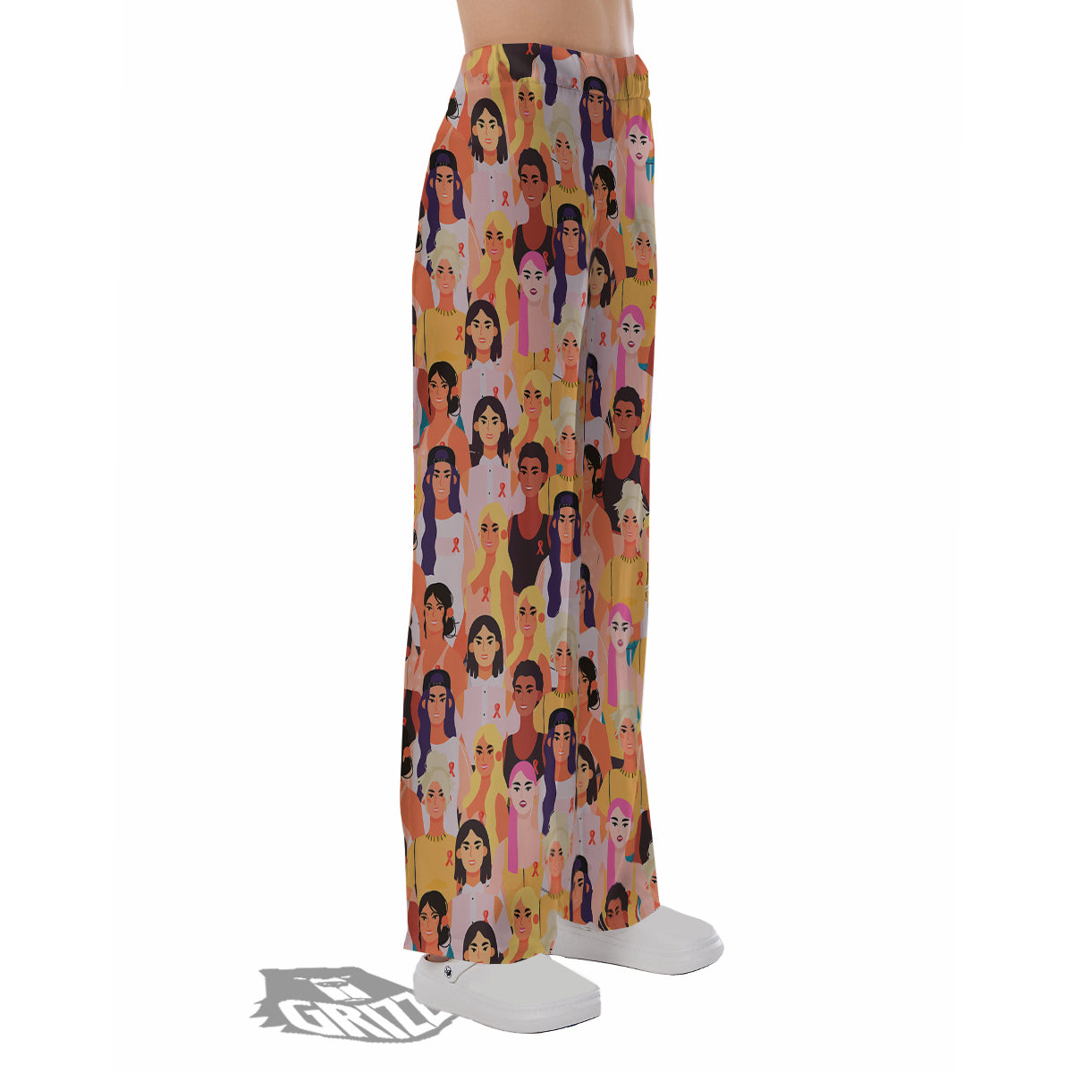 Breast Cancer Be Strong Print Pattern Pajama Pants-grizzshop