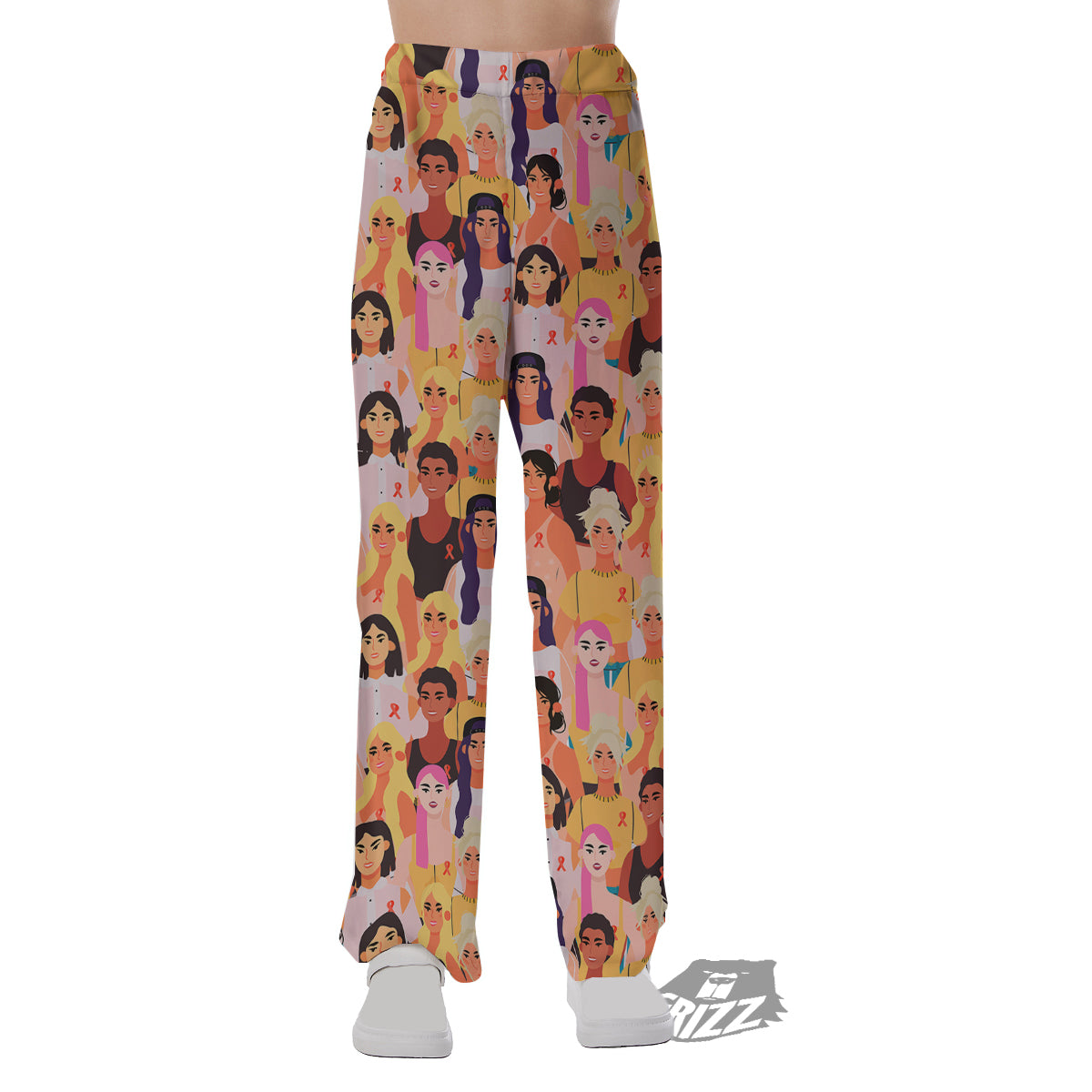 Breast Cancer Be Strong Print Pattern Pajama Pants-grizzshop