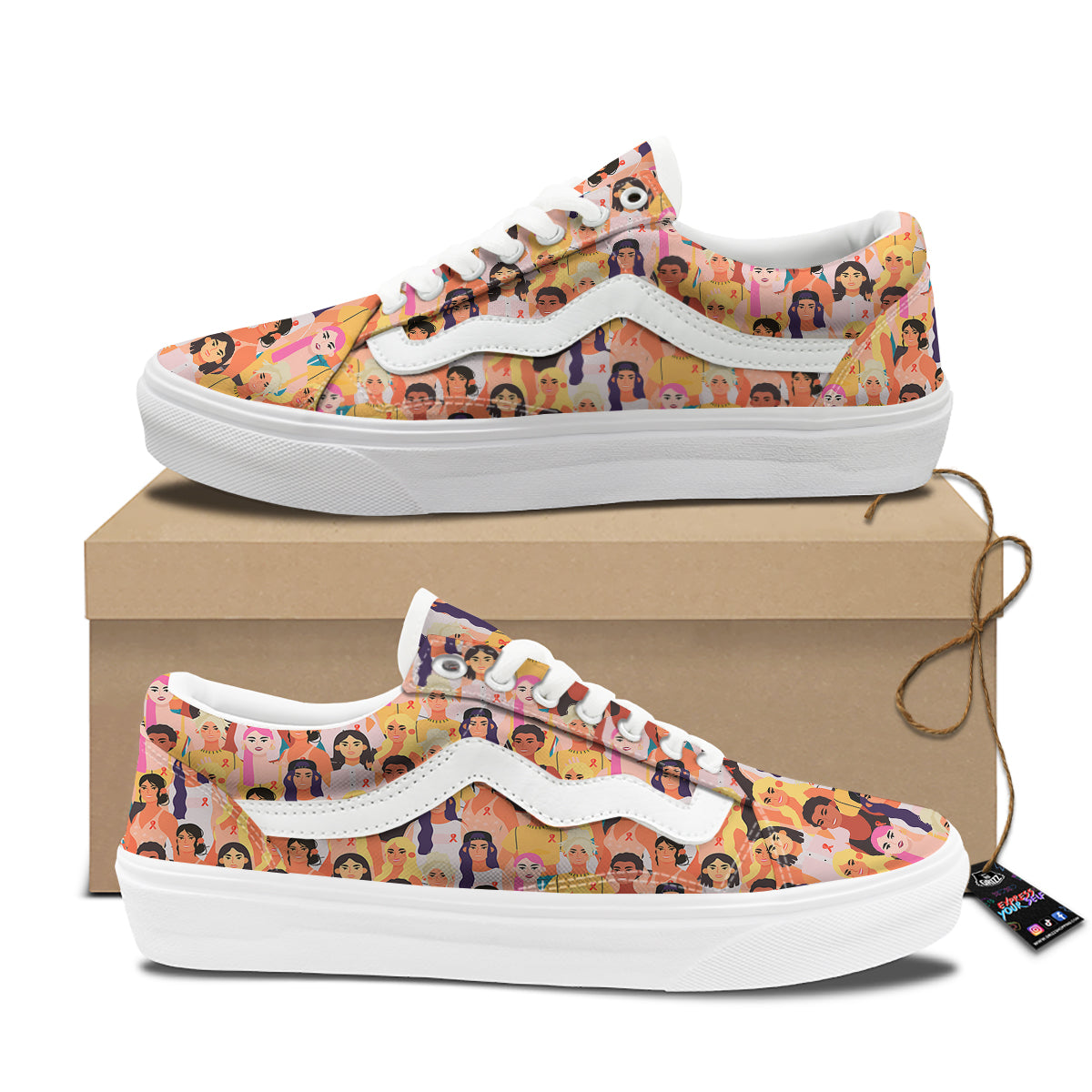 Breast Cancer Be Strong Print Pattern Skate Shoes-grizzshop