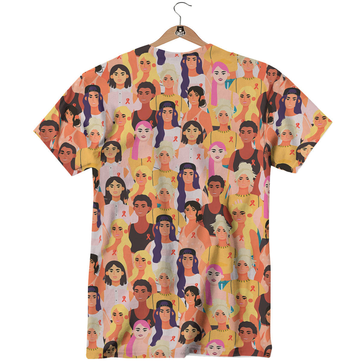 Breast Cancer Be Strong Print Pattern T-Shirt-grizzshop