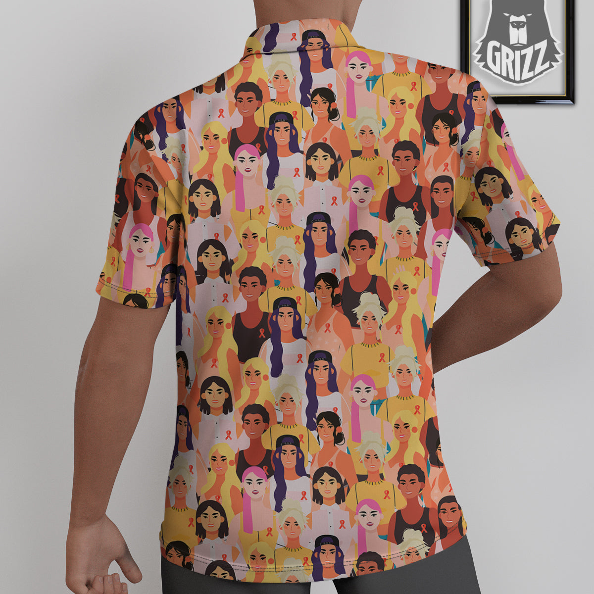 Breast Cancer Be Strong Print Pattern Untucked Shirts-grizzshop