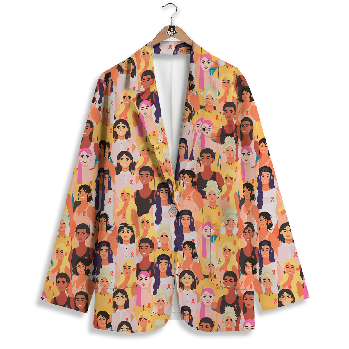 Breast Cancer Be Strong Print Pattern Women's Blazer-grizzshop