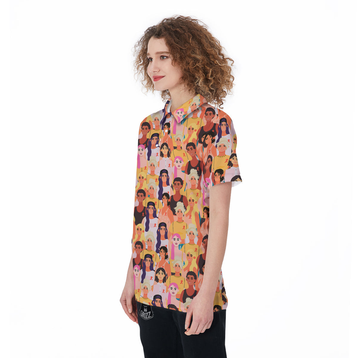 Breast Cancer Be Strong Print Pattern Women's Golf Shirts-grizzshop