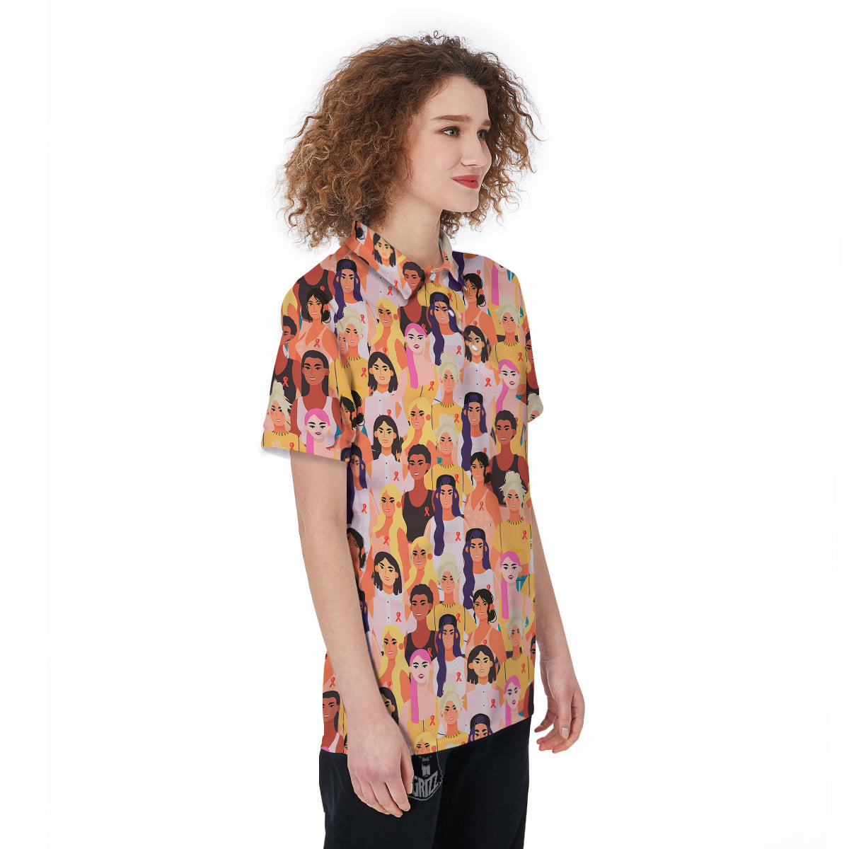 Breast Cancer Be Strong Print Pattern Women's Golf Shirts-grizzshop
