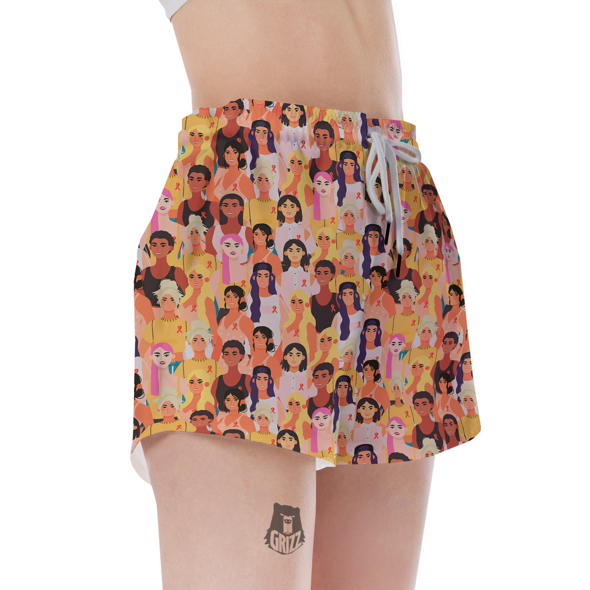 Breast Cancer Be Strong Print Pattern Women's Shorts-grizzshop