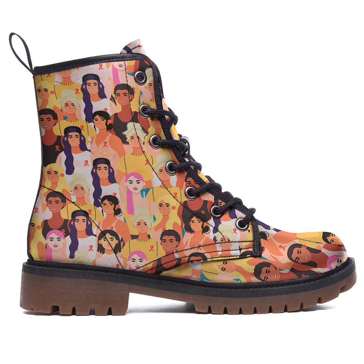 Breast Cancer Be Strong Print Pattern Work Boots-grizzshop